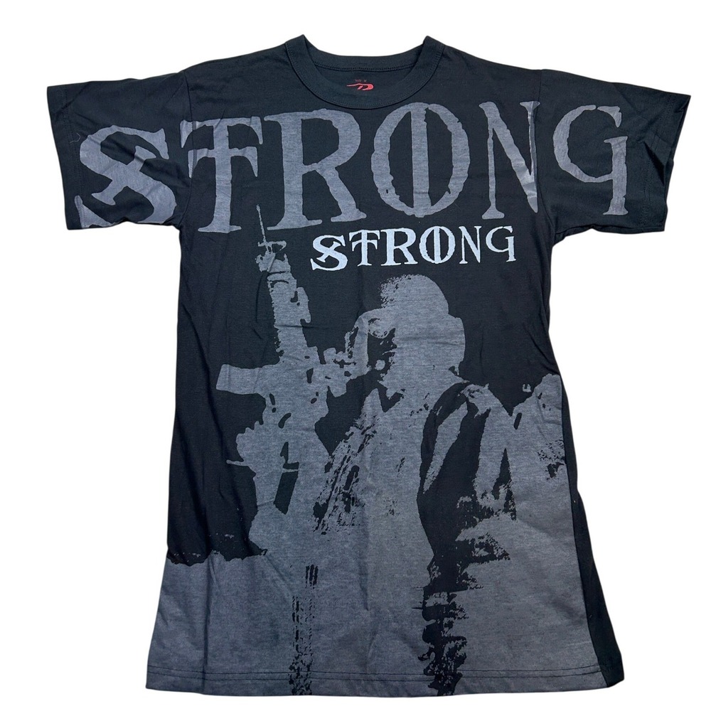 Rothco Strong Graphic T-Shirt Mens Medium Black Military Soldier Crew Neck Tee